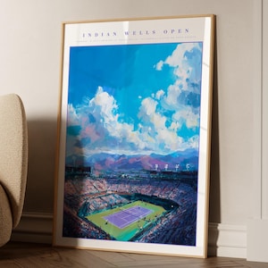 Poster Indian Wells - Artistic wall art on the Indian Wells tennis tournament - Gift idea for a tennis fan