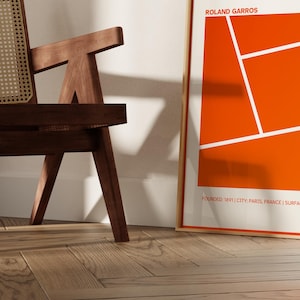Poster Roland Garros - Poster minimalista Roland Garros Grand Slam - Idea regalo per gli appassionati di tennis
