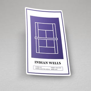Sticker Indian Wells - Idée cadeau pour un fan de tennis - Stickers art - Idée de sticker sur le tennis et sur le sport