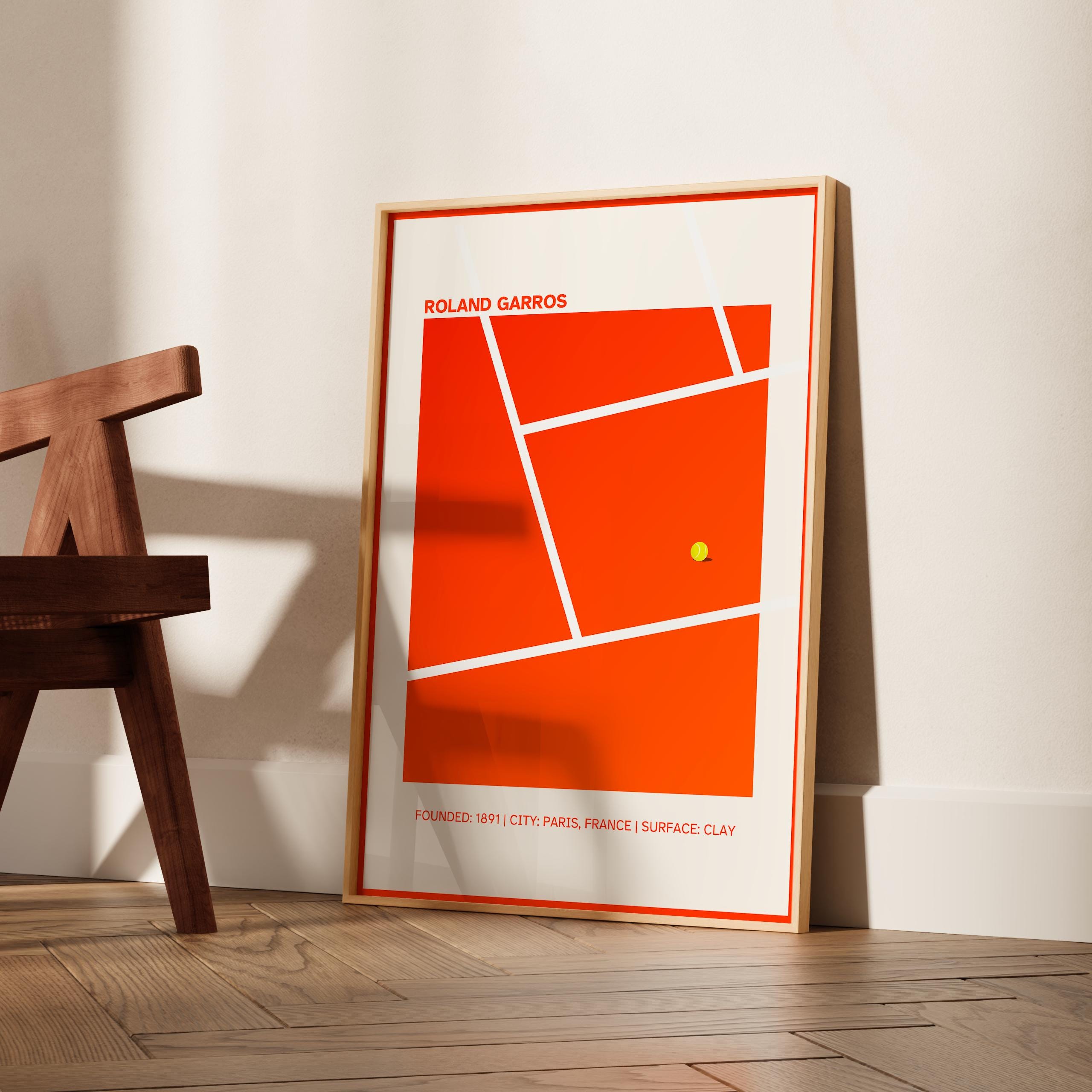 Roland Garros Poster - Minimalist Grand Slam Roland Garros Poster - Gift idea for tennis fans