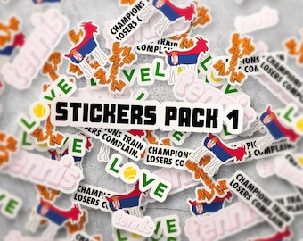 Stickers Pack 1 - Cool tennis stickers - Gift idea for a tennis fan - Sticker art - Tennis stickers pack