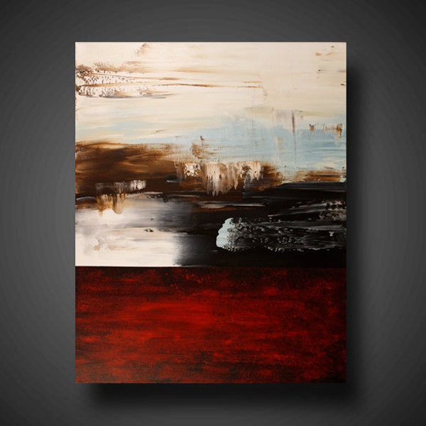 Abstract Painting. 10% OFF Large. Wall Art. Modern Art. Original. Contemporary Painting. Huge 24 x 30 Art Artwork Brown Black Red