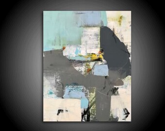 Original Large Abstract Painting 30 x 24 Canvas Wall Art Home Decor Outsider Art Modern Mixed Media Gray Art Acrylic