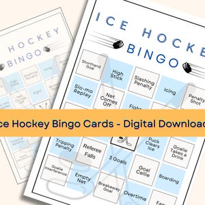 Ice Hockey Bingo Cards | Available in a Pack of 6 | Interactive Ice Hockey Game | More Cards Varieties Available