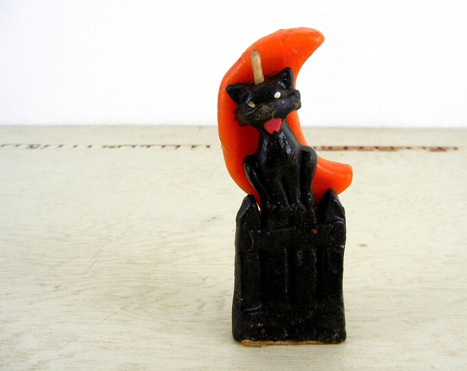 Vintage Halloween Gurley Black Cat Candle Gurley Candle Black Cat