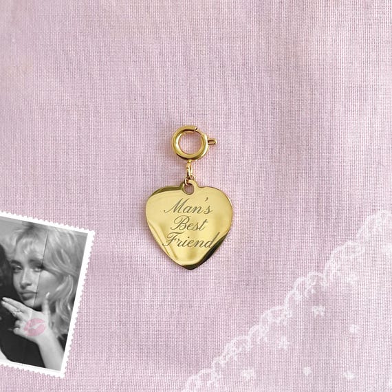 man’s best friend heart pendant, stainless steel charm necklace inspired by sabrina