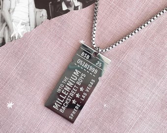 millennium tour sphere bsb ticket necklace backstreet stainless steel