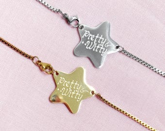 pretty and witty showgirl necklace stainless steel gold silver