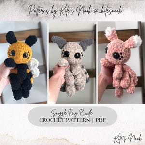 Snuggle Bug Bundle | Wisteria Moth| Bumbleton Bee| Willow Bug| Crochet Pattern | PDF | Digital Download
