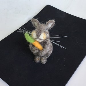 Needle felted brown rabbit