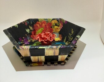 Joyas de decoupage en forma de hexágono