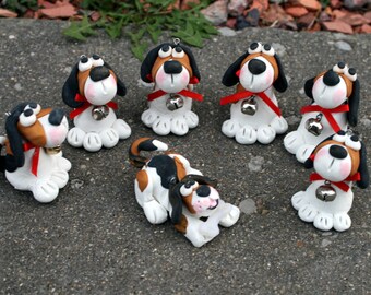 Beagle Ornament, Polymer ClayBeagle Dog Ornament, Christmas Beagles Gift Ornament