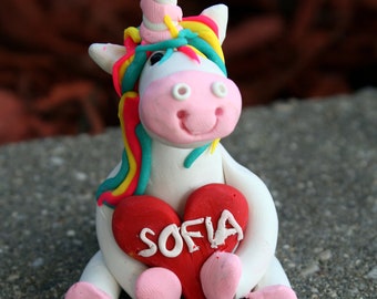 Polymer Clay Unicorn Ornament, Unicorn Cake Topper, Birthday Cake Topper, Unicorn Gift