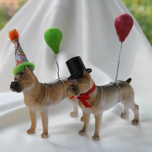 Party Dog Cake Toppers, Boxer Celebration Toppers, Boxer Party Animal Decor