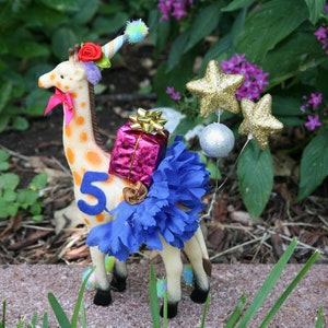 Giraffe cake topper, animal cake topper, safari party jungle, party 1st birthday cake topper, personalized cake topper giraffe