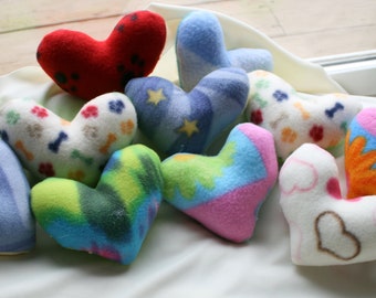 Heart Squeaky Dog Toy, Heart Dog Toy, Fleece Heart Dog toy