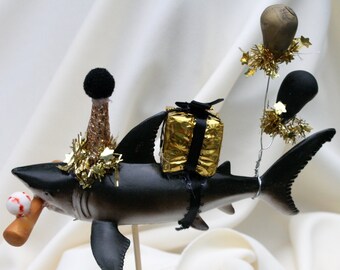 Shark Cake Topper, Shark Birthday Cake Topper, Shark Party Décor, Baseball Shark cake Topper