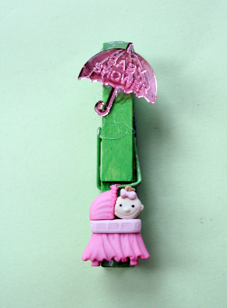 Baby Shower Girl Clothespin Birthday Gift Gift Tag Etsy
