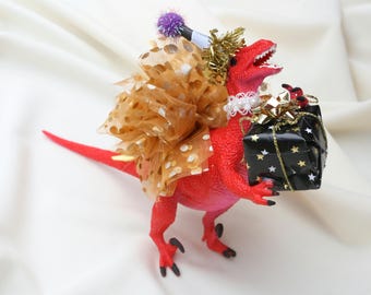 Adorno para tarta de dinosaurio, tutú para niña, decoración de mesa de dinosaurio, mini sombrero de fiesta, regalo de dinosaurio, centro de mesa de dinosaurio, fiesta de cumpleaños de dinosaurio