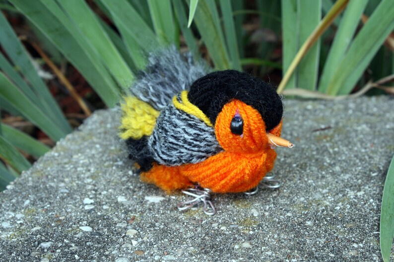 Yarn Bird Orange and Black Oriole Gift Yarn Bird Ornament Etsy