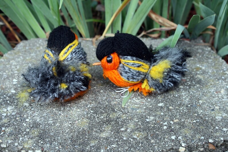 Yarn Bird Orange and Black Oriole Gift Yarn Bird Ornament Etsy