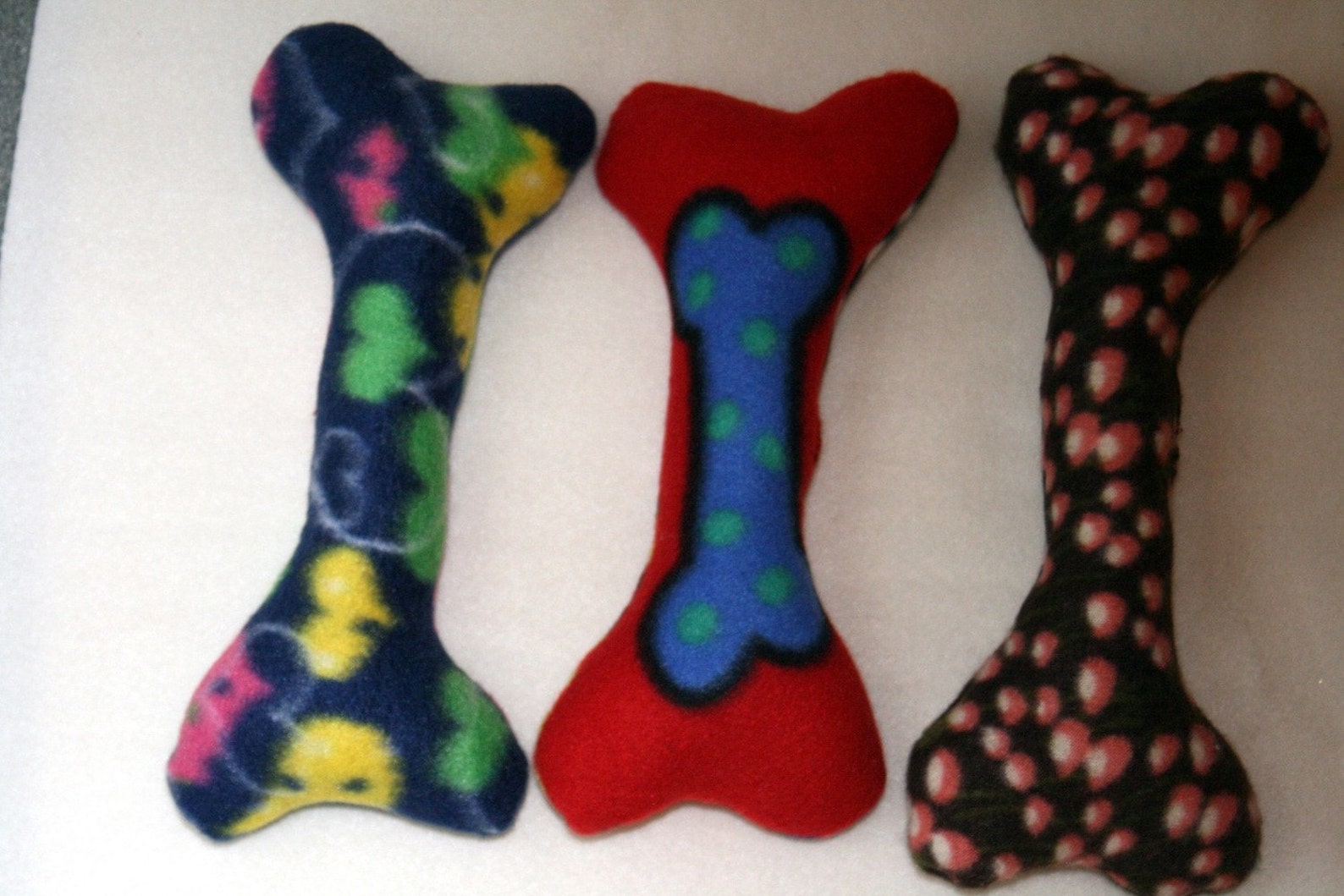 Large Fleece Dog Bone With Squeaker Fleece Dog Toy Etsy