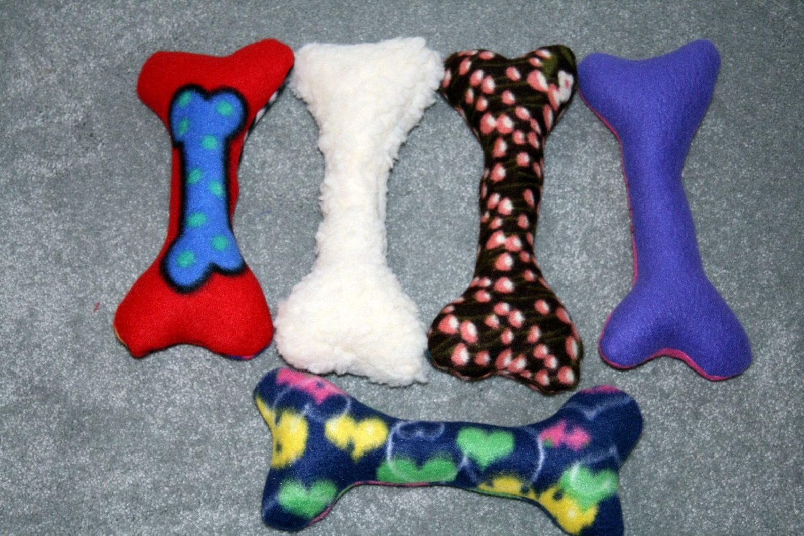 Large Fleece Dog Bone With Squeaker Fleece Dog Toy Etsy