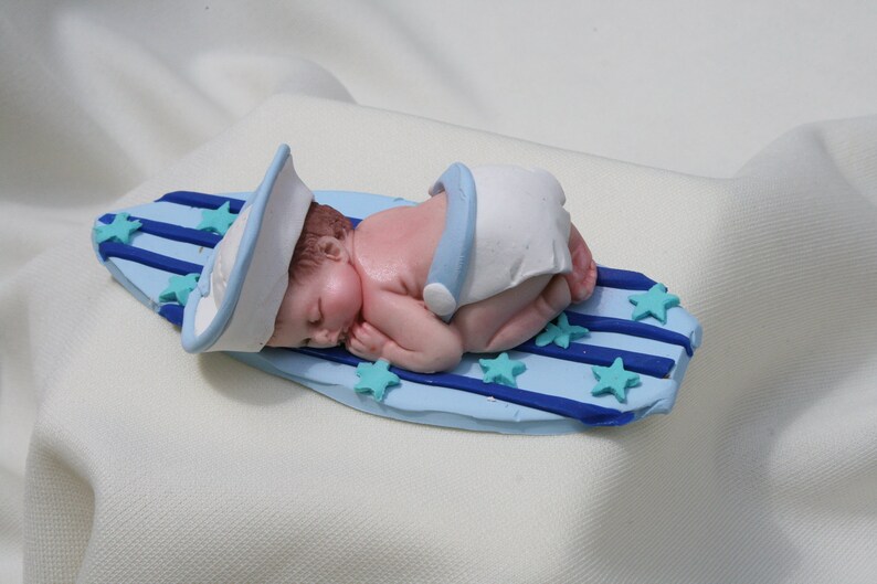 Surf Baby Cake Topper Surf Baby Shower Gift Blue Sailor Surf Etsy