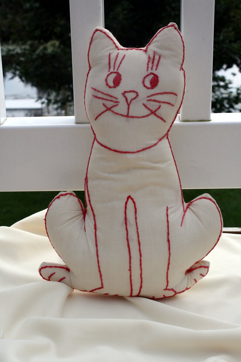 Cat Pillows Embroidered Cat Pillow Cat Lovers Gift Small Etsy