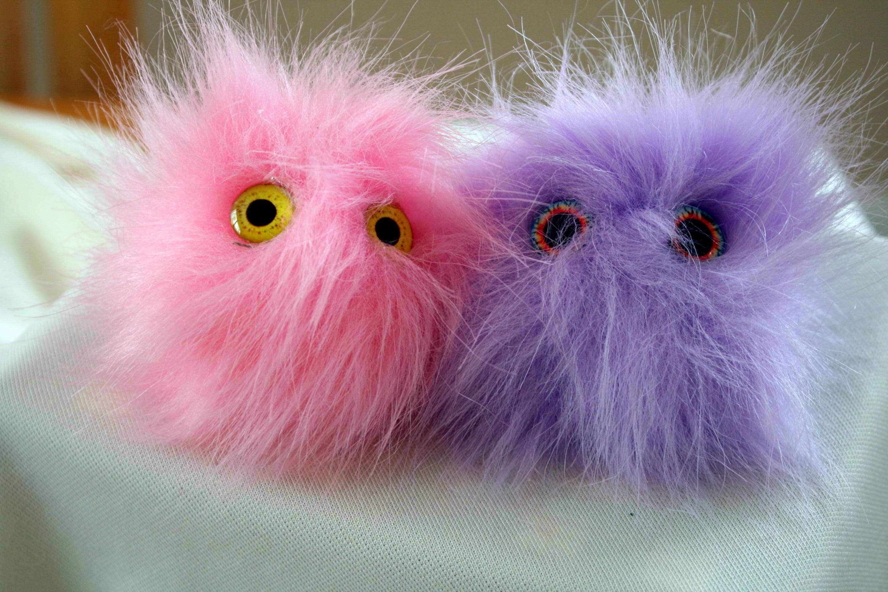 Pom Pom Pink Fur Clips - Etsy