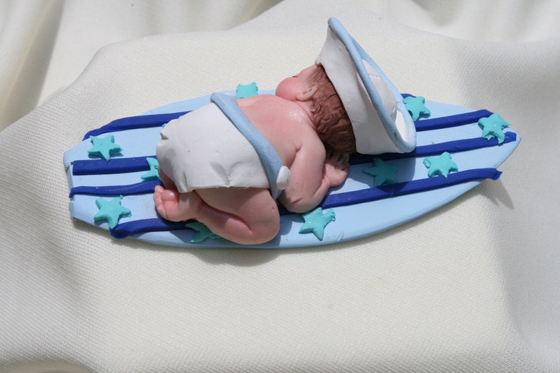 Surf Baby Cake Topper Surf Baby Shower Gift Blue Sailor Surf Etsy