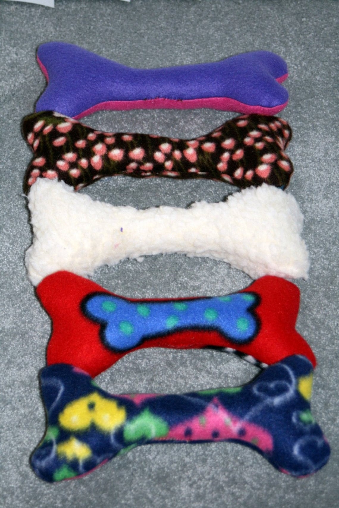 Large Fleece Dog Bone With Squeaker Fleece Dog Toy Etsy