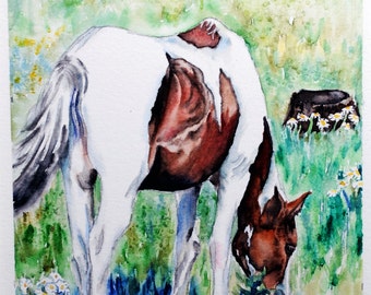 Horse Painting, Horse Watercolor Painting, Horse Original Painting, horse wall art, horse artwork, horse decor, horse gifts, equine painting