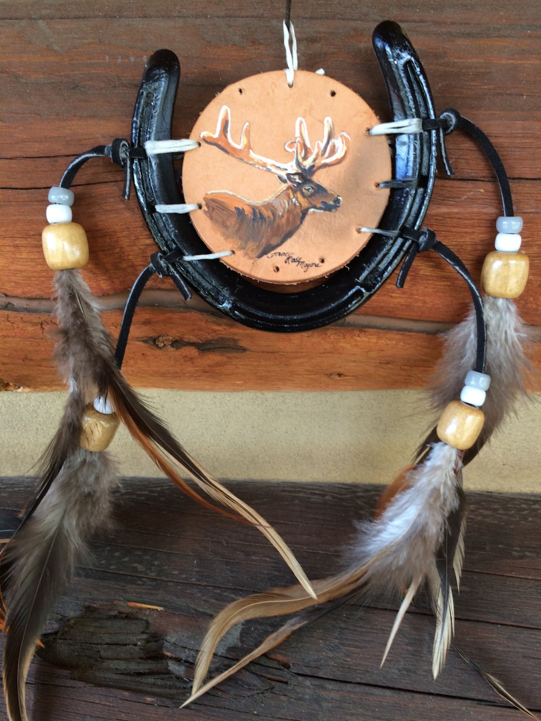 Leather Wall Art, Leather Wall Decor, Leather Art, Elk Wall Art, Elk