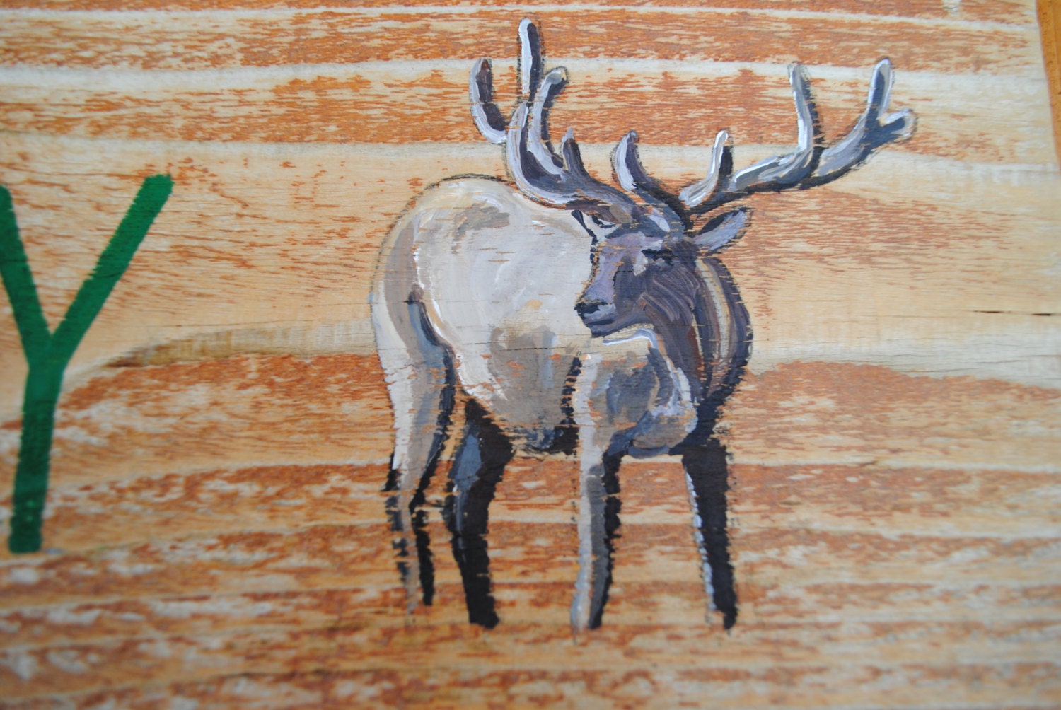 Elk decor Elk art Elk wood plaque cabin wall decor rustic Etsy