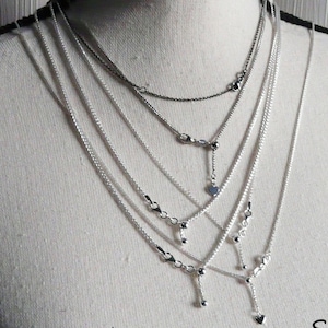 Sterling Silver French Wheat Necklace Adjustable Length with Slider Bead Sterling Silver French Wheat Necklace Adjustable Length with Slider Bead