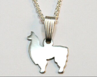 Llama Silver Llama Pendant Charm Solid Sterling Silver Handcrafted Llama Necklace Llama Jewelry Farm Animals Jewelry