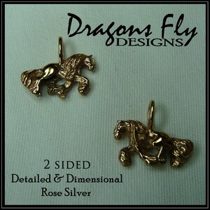 Sterling Silver Gypsy Horse Jewelry Charm Gypsy Cob Pendant Necklace 2-Sided Detailed 3-D Gypsy Vanner Jewelry bild 5