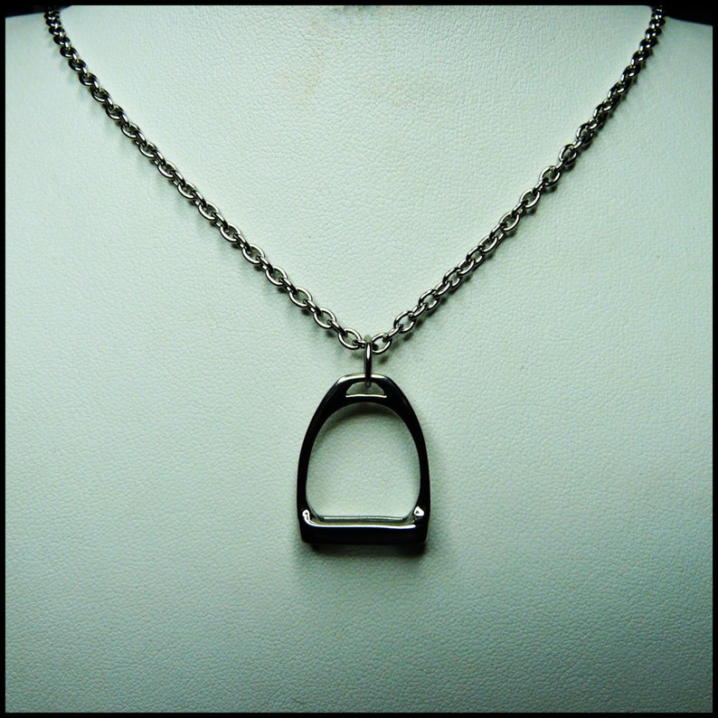 Stirrup Pendant Large Sterling Silver Horse Jewelry Necklace Etsy