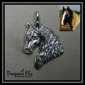 Gypsy Horse Brooch Pin Gypsy Cob Brooch Pin Horse Jewelry Gypsy Jewelry Gypsy Stock Pin Equine Horse Head Pendant Gypsy Vanner image 3