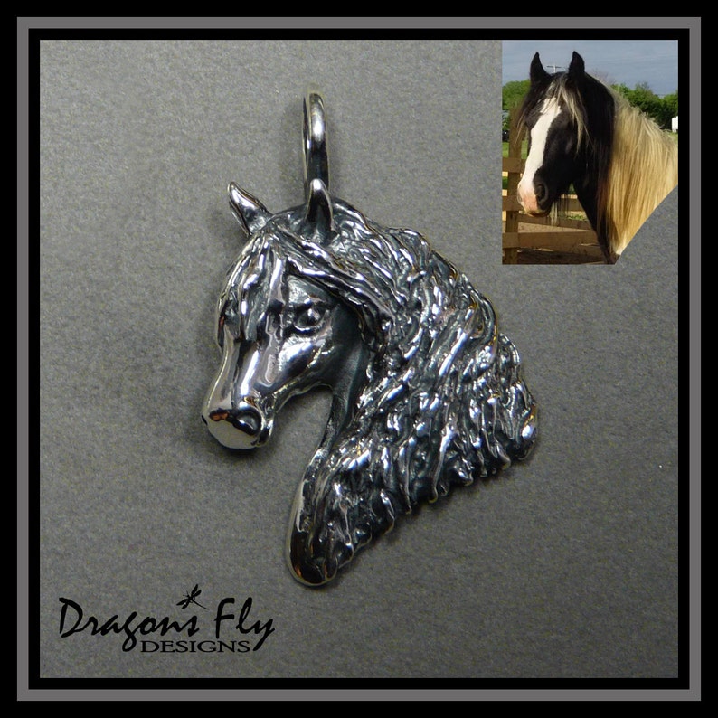 Gypsy Horse Brooch Pin Gypsy Cob Brooch Pin Horse Jewelry Gypsy Jewelry Gypsy Stock Pin Equine Horse Head Pendant Gypsy Vanner image 3