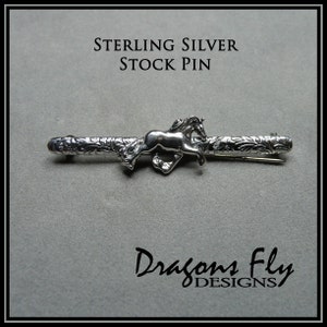 Horse Stock Pin -Sterling Silver Horse Brooche - Dressage Pin Stock Tie Stock Pin Friesian Baroque equine Horse Jewelry Brooch Horse Pin