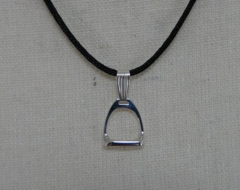 English Stirrup Pendant, Equine Jewelry, Equine Pendant Sterling Silver, Stirrup Necklace, Horse Jewelry, Equestrian Jewelry,Stainless Steel