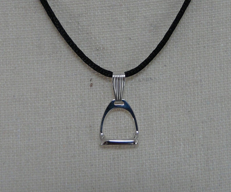 English Stirrup Pendant Equine Jewelry Sterling Silver Necklace Horse Equestrian Stainless Steel