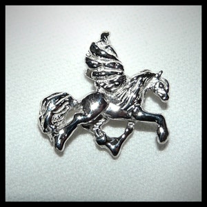 Pegasus Winged Horse Jewelry Pendant Guardian Angel Necklace Flying Horse Equine Baroque Horse Sterling Silver