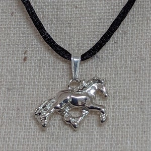 Sterling Silver Horse Jewelry Trotting Horse Pendant Friesian Jewelry Sterling Silver Equestrian Jewelry Equine Draft Drum