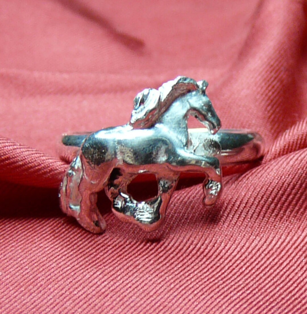 Horse Ring Sterling Silver Horse Ring Baroque Horse Ring Etsy
