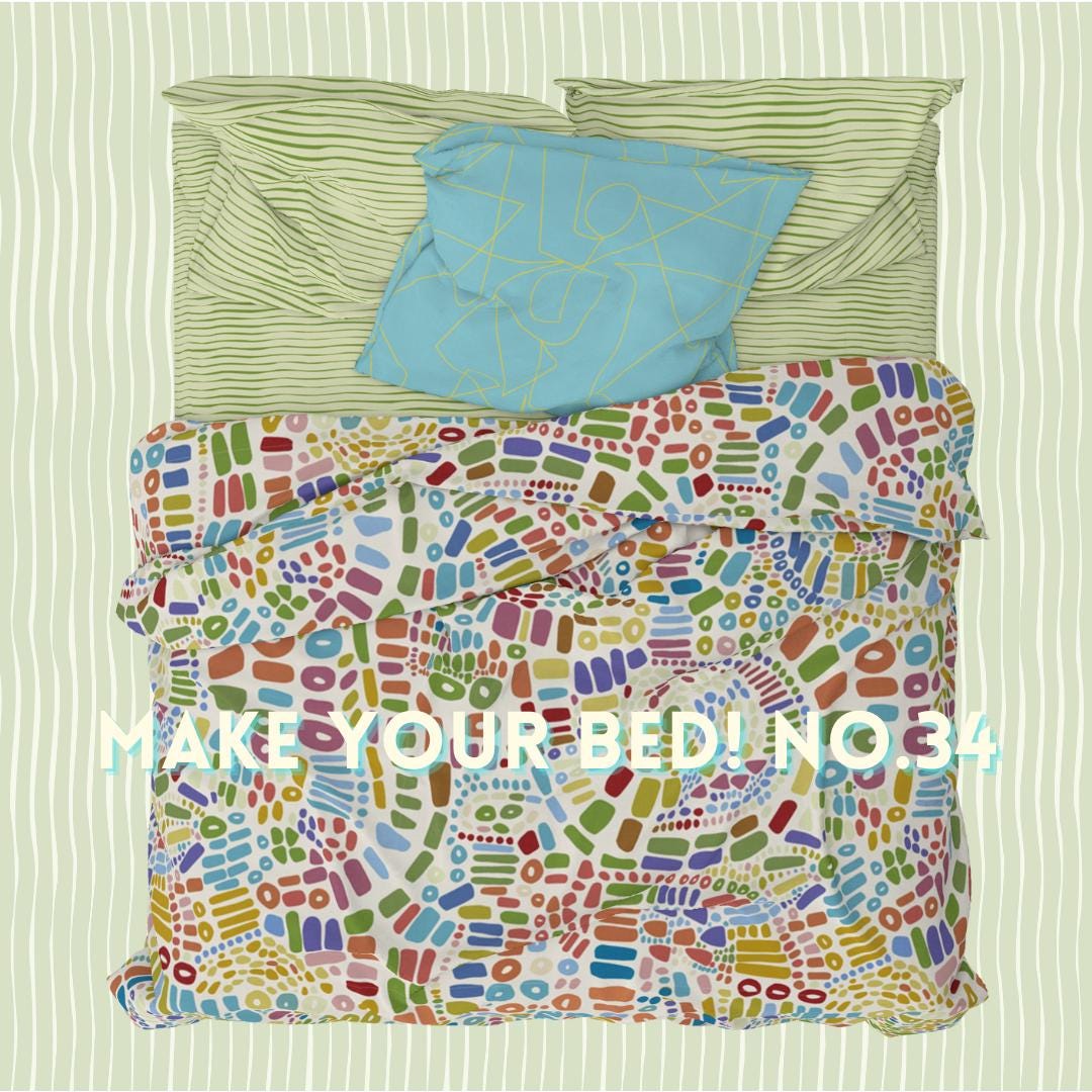 Mixed Pattern Bedding MYB No.34: Candy Colored Bedding Collection, Boho Mixed Patterns in ...