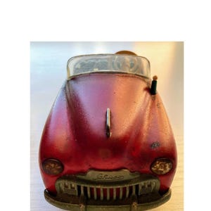 Vatertags Geschenk 50er Jahre Rotes Schuco Radio Auto | Auto Blechspielzeug | Original Schuco Modellauto | Sammlerstück Auto | Aufziehauto | Deutsches Modellauto