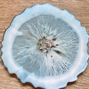Resin Coaster Faux Geode Coaster | Handmade Coasters | Tabletop Coaster | Housewarming Gift | Pack of Two Coasters